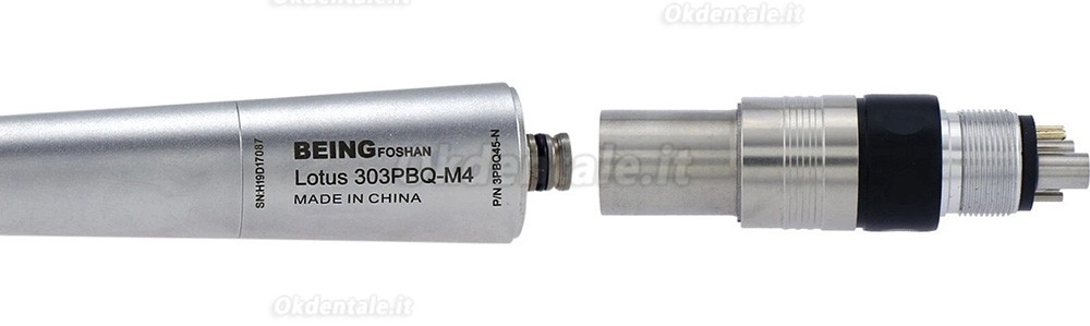 Manipolo chirurgico dentale a turbina 303PBQ45-N con angolazione di 45 gradi, compatibile con attacco NSK